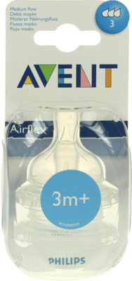 AVENT Sauger Airflex 3-Loch 2x mittl.Nahr.