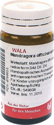 MANDRAGORA OFFICINARIUM e radice D 4 Globuli